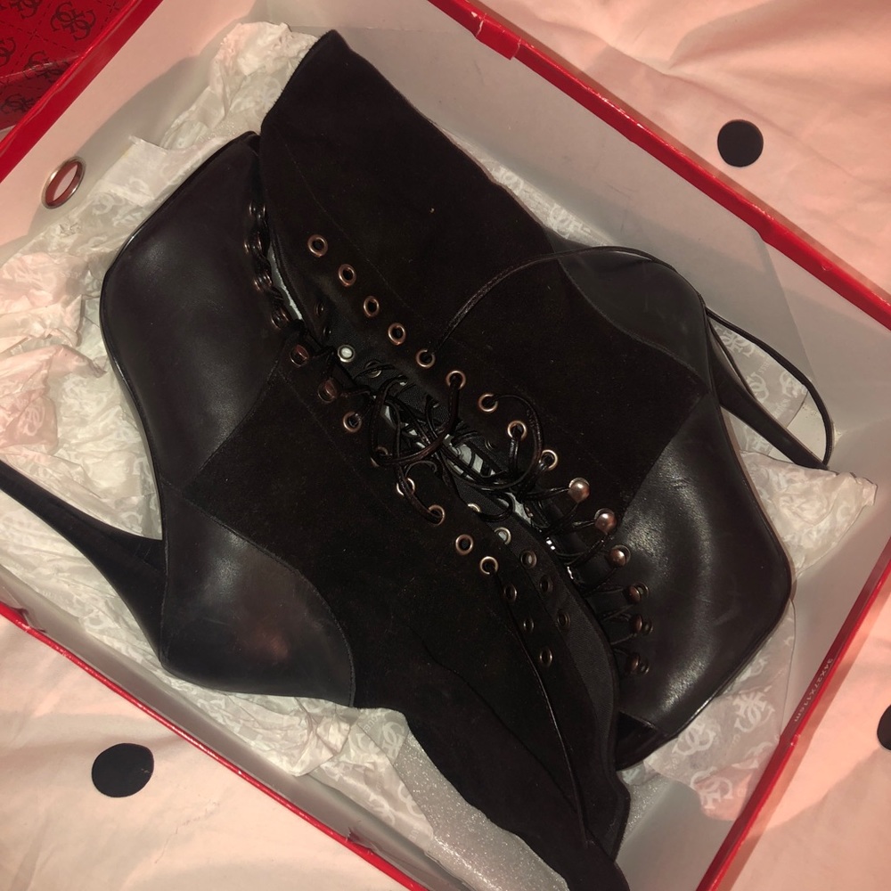 Peeped toe booties